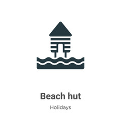 Beach hut glyph icon vector on white background. Flat vector beach hut icon symbol sign from modern holidays collection for mobile concept and web apps design.