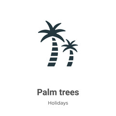Palm trees glyph icon vector on white background. Flat vector palm trees icon symbol sign from modern holidays collection for mobile concept and web apps design.