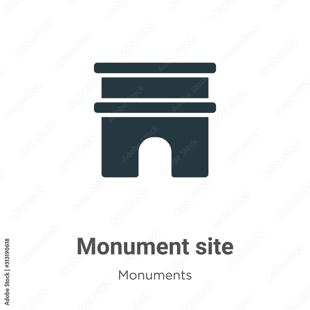 Poster monument site glyph icon vector on white background. flat vector monument site icon symbol sign from