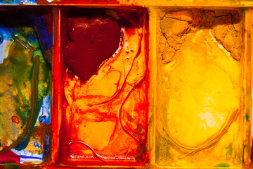 Close up of Watercolor pallet