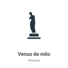 Venus de milo glyph icon vector on white background. Flat vector venus de milo icon symbol sign from modern museum collection for mobile concept and web apps design. © Digital Bazaar