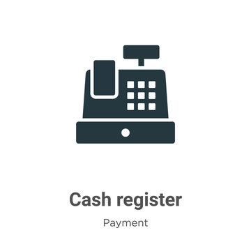 Cash register glyph icon vector on white background. Flat vector cash register icon symbol sign from modern payment methods collection for mobile concept and web apps design.