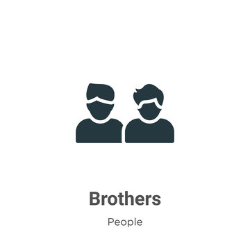 Brothers glyph icon vector on white background. Flat vector brothers icon symbol sign from modern people collection for mobile concept and web apps design.