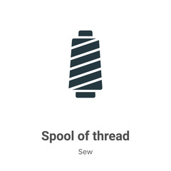Spool of thread glyph icon vector on white background. Flat vector spool of thread icon symbol sign from modern sew collection for mobile concept and web apps design.