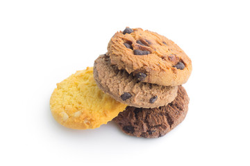 homemade cookies on white background
