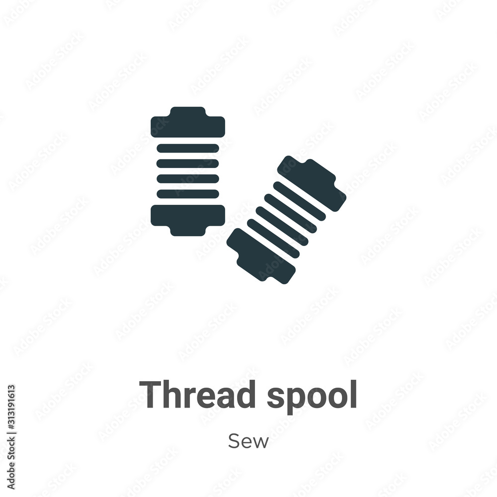 Poster thread spool glyph icon vector on white background. flat vector thread spool icon symbol sign from m