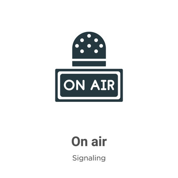 On air glyph icon vector on white background. Flat vector on air icon symbol sign from modern signaling collection for mobile concept and web apps design.
