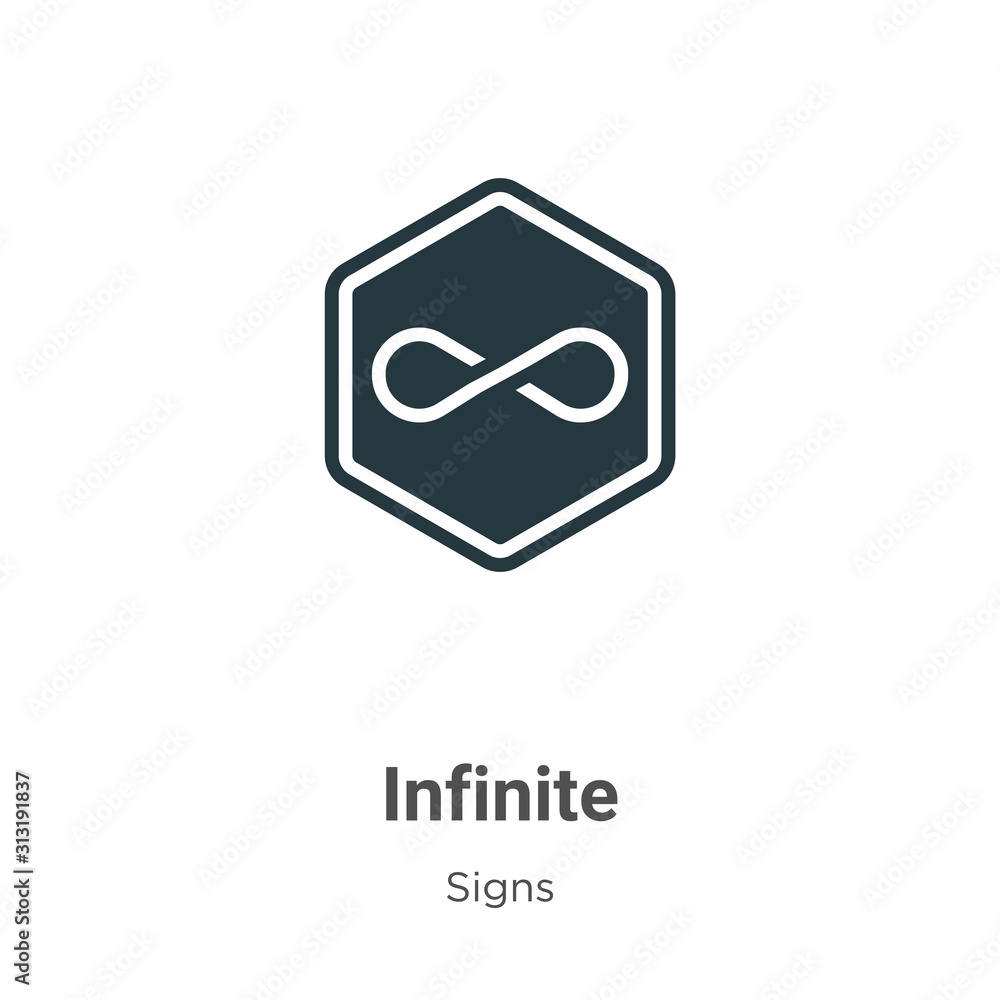 Poster infinite symbol glyph icon vector on white background. flat vector infinite symbol icon symbol sign 