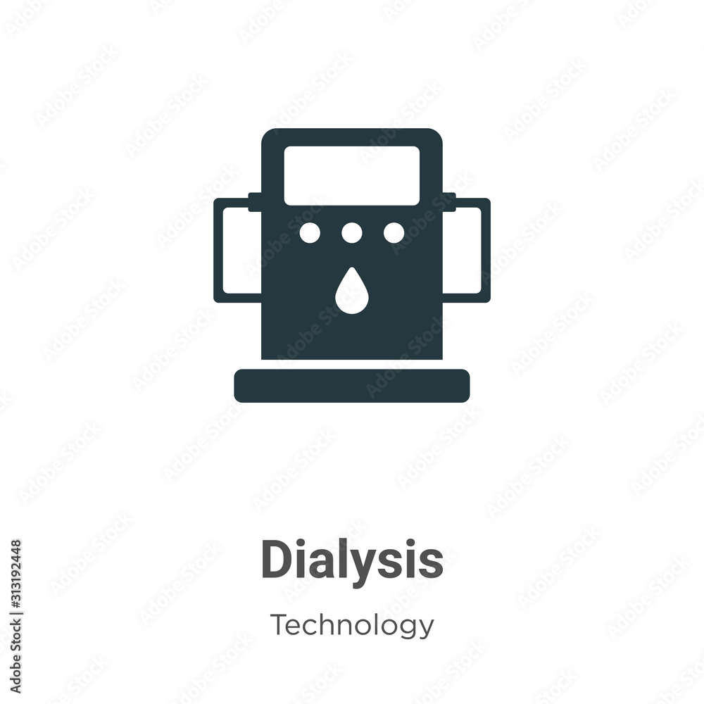 Poster dialysis glyph icon vector on white background. flat vector dialysis icon symbol sign from modern te