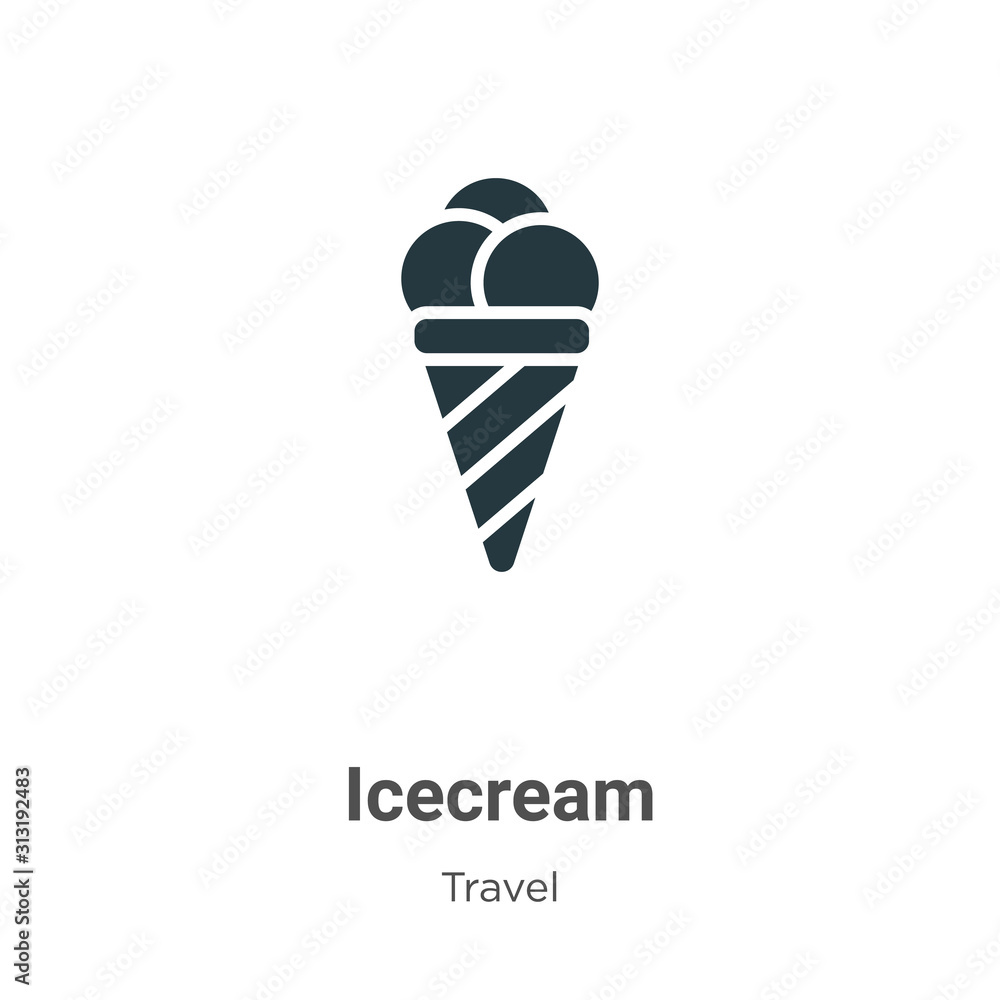 Poster icecream glyph icon vector on white background. flat vector icecream icon symbol sign from modern tr