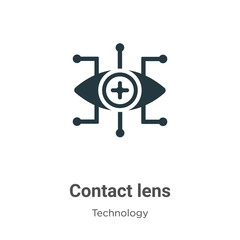 Contact lens glyph icon vector on white background. Flat vector contact lens icon symbol sign from modern technology collection for mobile concept and web apps design.