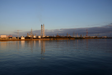 Obraz premium 養老川河口 夕暮れ