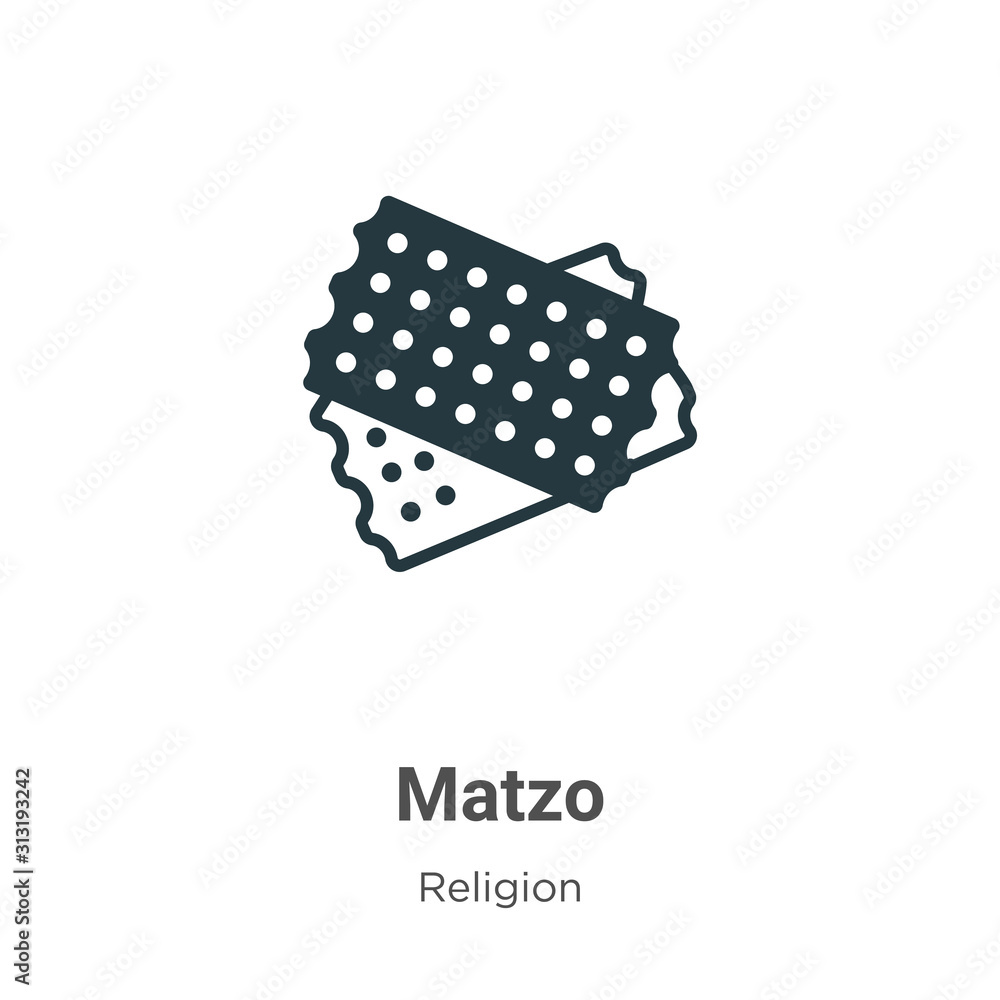 Poster matzo glyph icon vector on white background. flat vector matzo icon symbol sign from modern religion