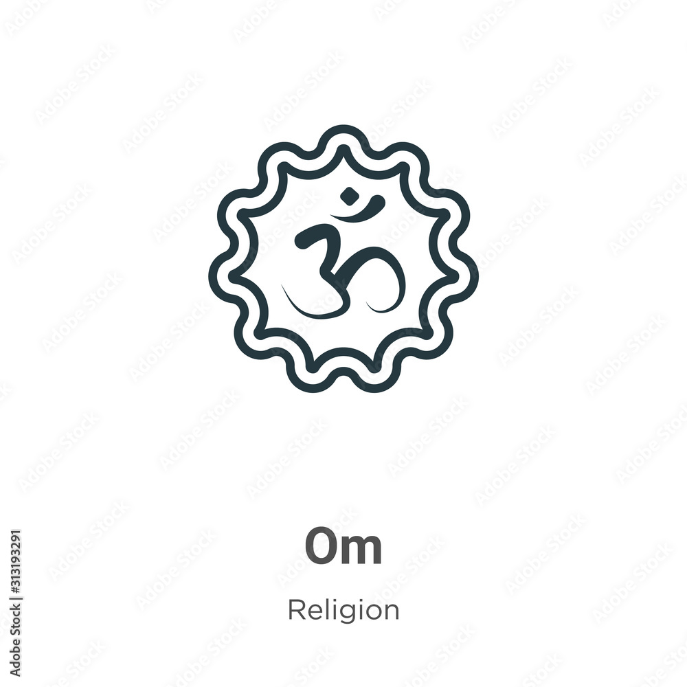 Poster om glyph icon vector on white background. flat vector om icon symbol sign from modern religion colle