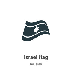 Israel flag glyph icon vector on white background. Flat vector israel flag icon symbol sign from modern religion collection for mobile concept and web apps design.