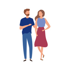 young couple avatar character icons