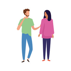 Fototapeta premium young couple avatar character icons