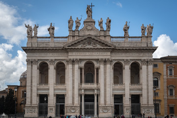 Fototapeta na wymiar Facade of the Archbasilica of St. John in Lateran at Rome