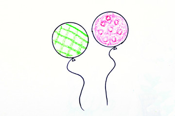  Hand Drawn balloons on white 