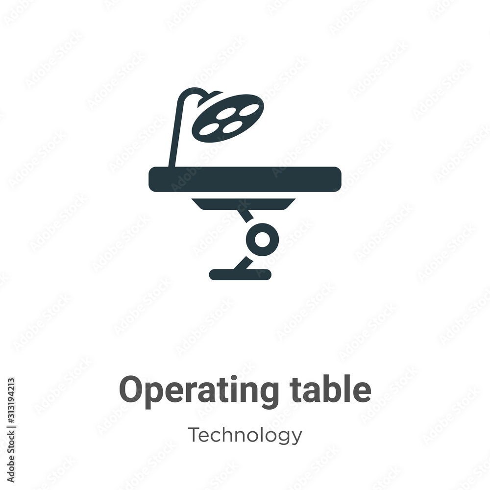 Poster operating table glyph icon vector on white background. flat vector operating table icon symbol sign 
