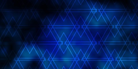 Dark BLUE vector layout with lines, triangles. Modern abstract illustration with colorful triangles. Template for landing pages.