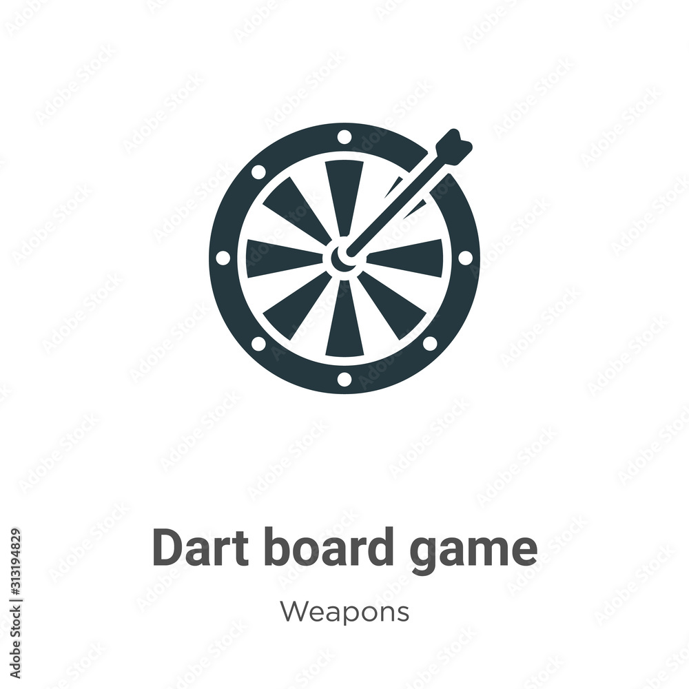 Poster dart board game glyph icon vector on white background. flat vector dart board game icon symbol sign 