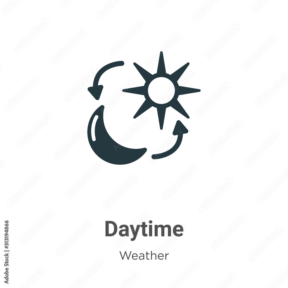 Poster daytime glyph icon vector on white background. flat vector daytime icon symbol sign from modern weat