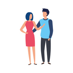 Obraz premium young couple avatar character icons