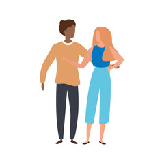 young couple avatar character icons