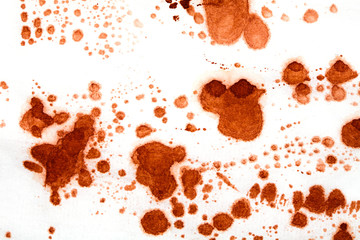 Hand Drawn watercolor splash Brown on rice paper 