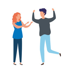 young couple avatar character icons