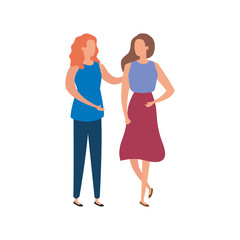 beautiful women avatar character icon