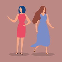 beautiful women avatar characters icons