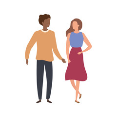 young couple avatar character icons