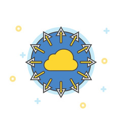 Icon of cloud computing flat design.