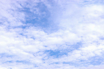 Cotton white cloud and space of the bright blue sky.