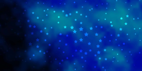 Dark BLUE vector texture with beautiful stars. Shining colorful illustration with small and big stars. Best design for your ad, poster, banner.