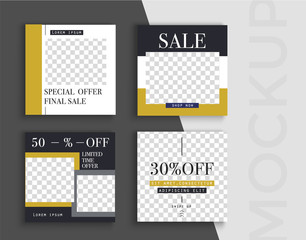 Fototapeta na wymiar Sale banner layout design. Set of social media web banners for shopping, sale, product promotion. 