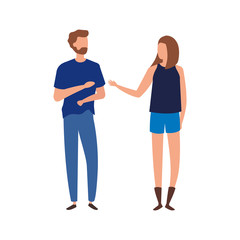 Obraz premium young couple avatar character icons