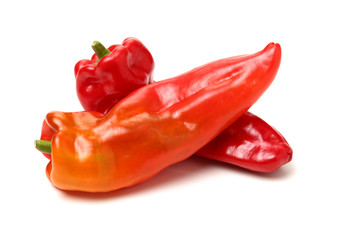 Fresh red pepper on white background