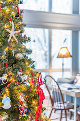 Christmas tree with ornaments portrait
