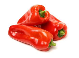 Fresh red pepper on white background