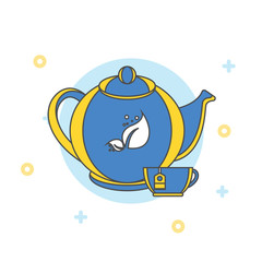 The teapot and cup icon. Tea symbol. Flat Vector illustration