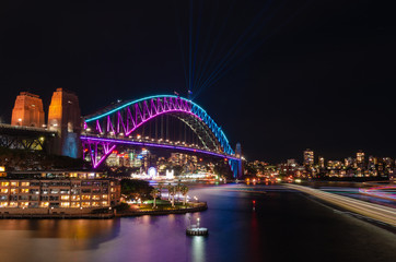 Naklejka na ściany i meble Harbour Bridge Sydney Vivid