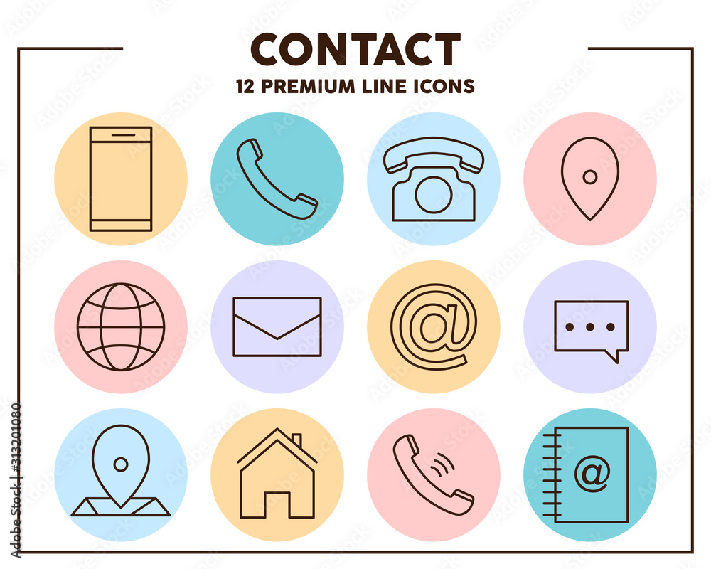 Poster contact thin line icon. interface concept. vector illustration symbol elements for web design and ap