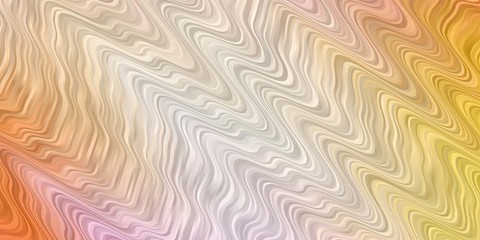Light Pink, Yellow vector background with curves. Colorful geometric sample with gradient curves.  Pattern for booklets, leaflets.