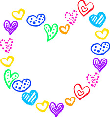 ハート手描きはーとフレーム