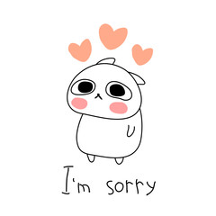 cute vector sorry sign kawai cat valentines day love