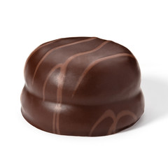 Dessert in chocolate on a white background