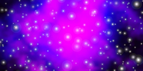 Obraz premium Dark Purple vector background with colorful stars. Colorful illustration in abstract style with gradient stars. Theme for cell phones.